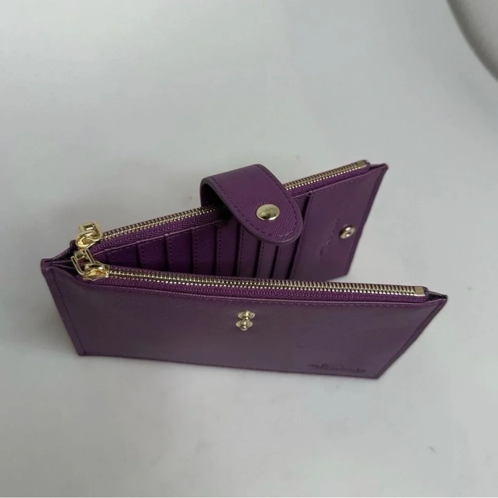Purple Long Zip Wallet with Card Slots